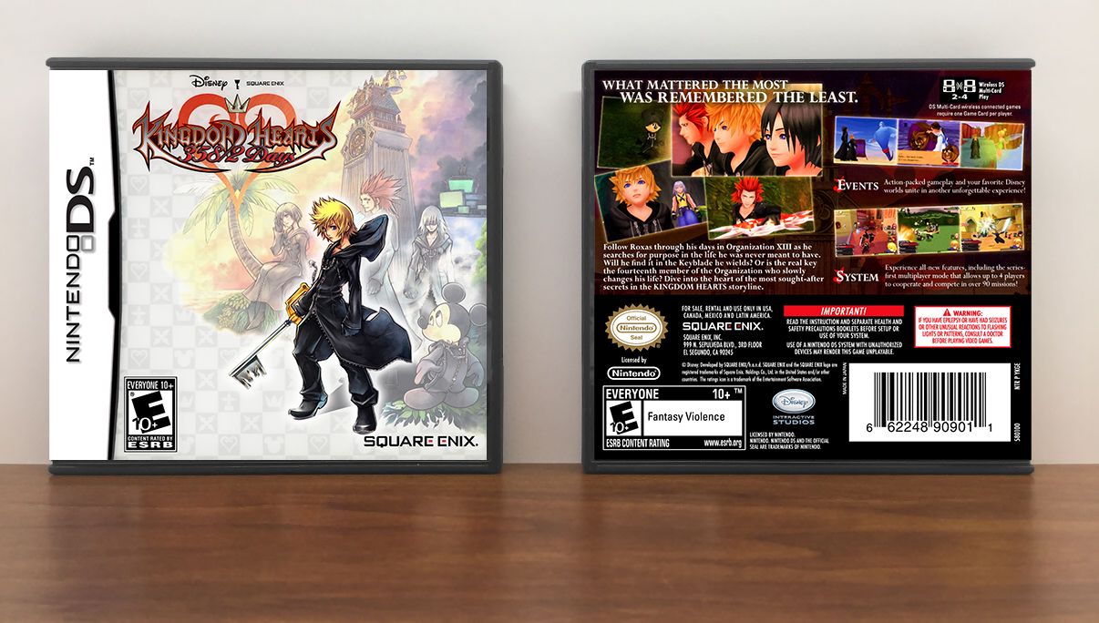 Kingdom Hearts 358/2 Days (Cover Slip Art Variant), Case Color: DARK GREY (OEM DS CASE COLOR)