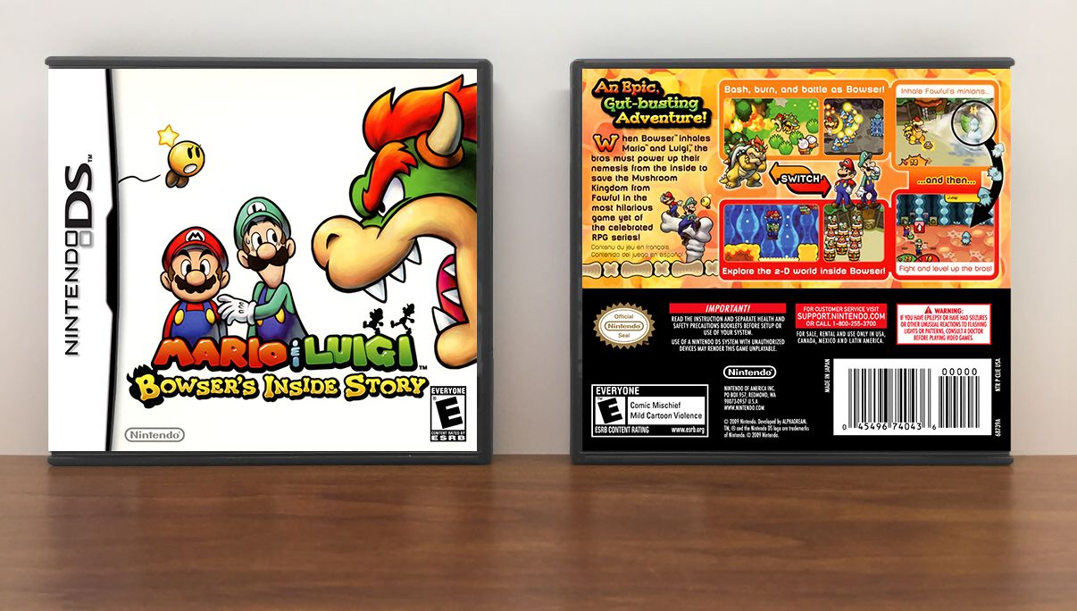 Mario &amp; Luigi: Bowser&#39;s Inside Story, Case Color: DARK GREY (OEM DS CASE COLOR)
