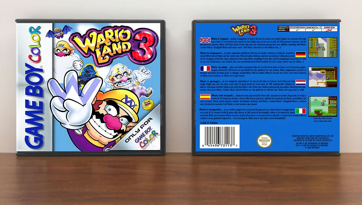 Wario Land 3 (PAL), Artwork Spine Color: Chrome