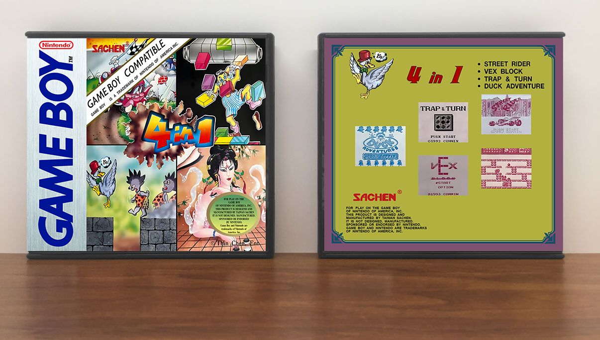 Sachen 001 - Super 4 in 1 -- Street Rider - Vex Block - Trap &amp; Turn - Duck Adventure, Artwork Spine Color: Chrome