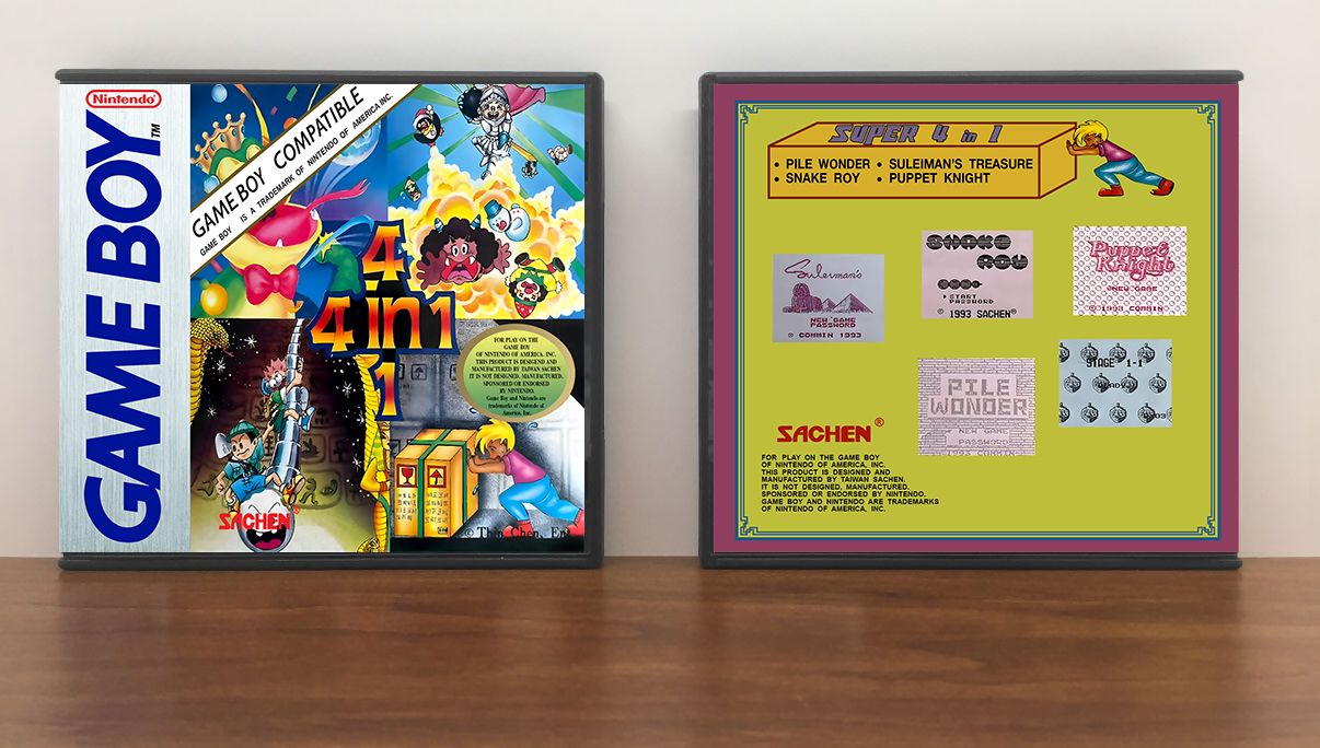 Sachen 004 - Super 4 in 1 -- Pile Wonder - Suleiman&#39;s Treasure - Snake Roy - Puppet Knight, Artwork Spine Color: Chrome