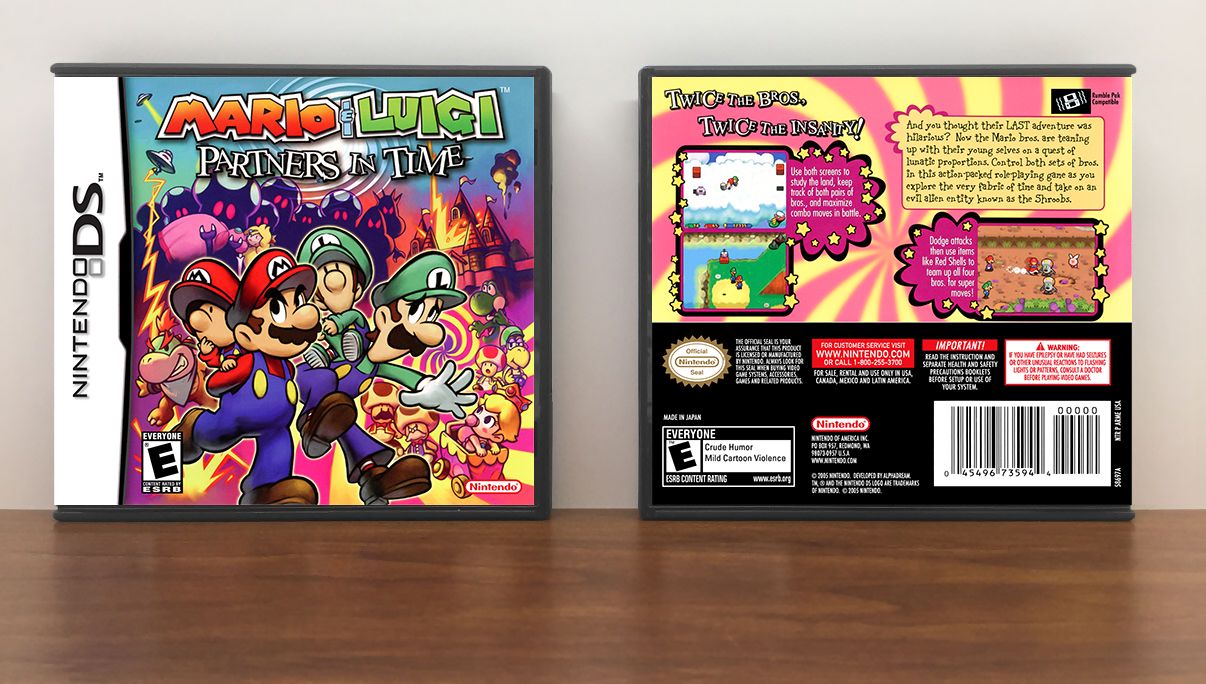 Mario &amp; Luigi: Partners in Time, Case Color: DARK GREY (OEM DS CASE COLOR)