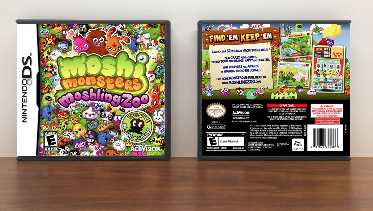 Moshi Monsters: Moshling Zoo, Case Color: DARK GREY (OEM DS CASE COLOR)