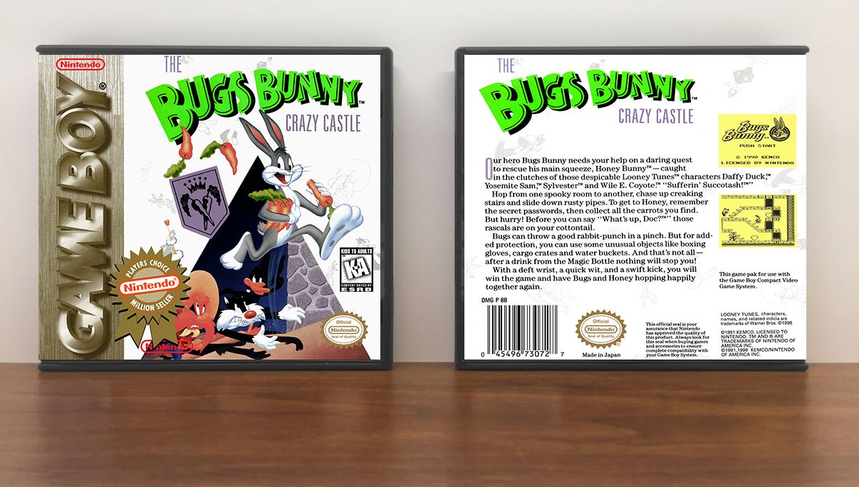Bugs Bunny: Crazy Castle, The (PC), Case Color: DARK GREY (OEM DS CASE COLOR), Artwork Spine Color: (PC) Chrome