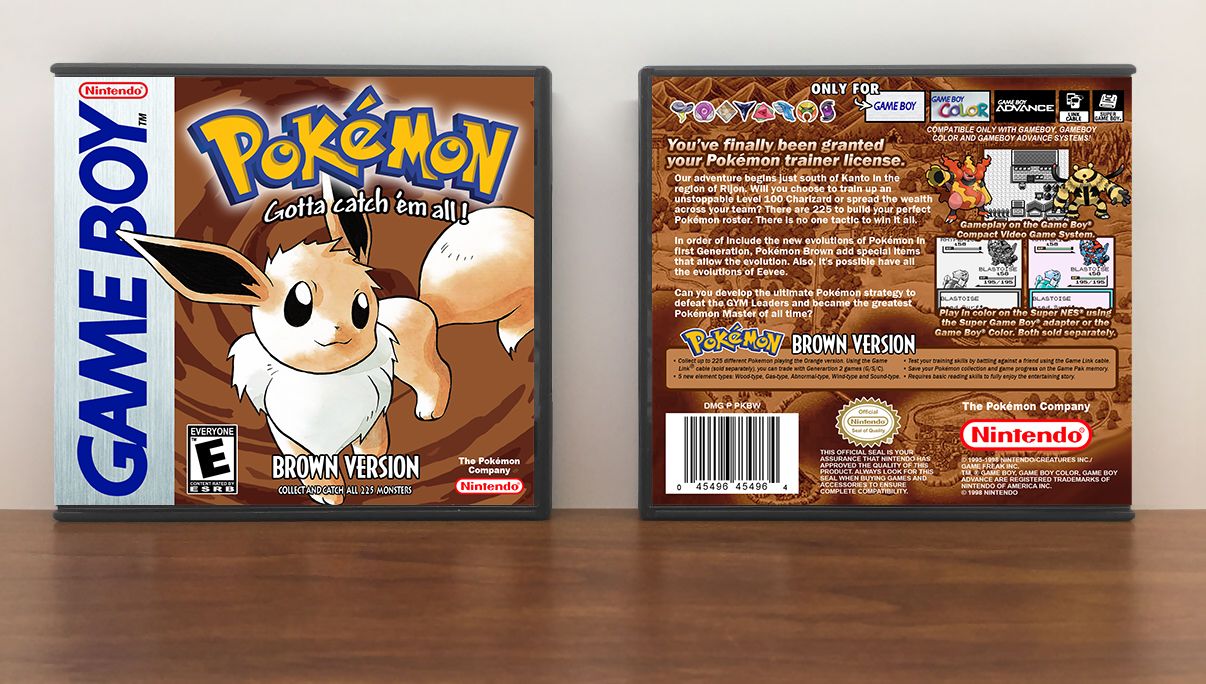 Pokemon Brown Version (Eevee Cover), Artwork Spine Color: Chrome