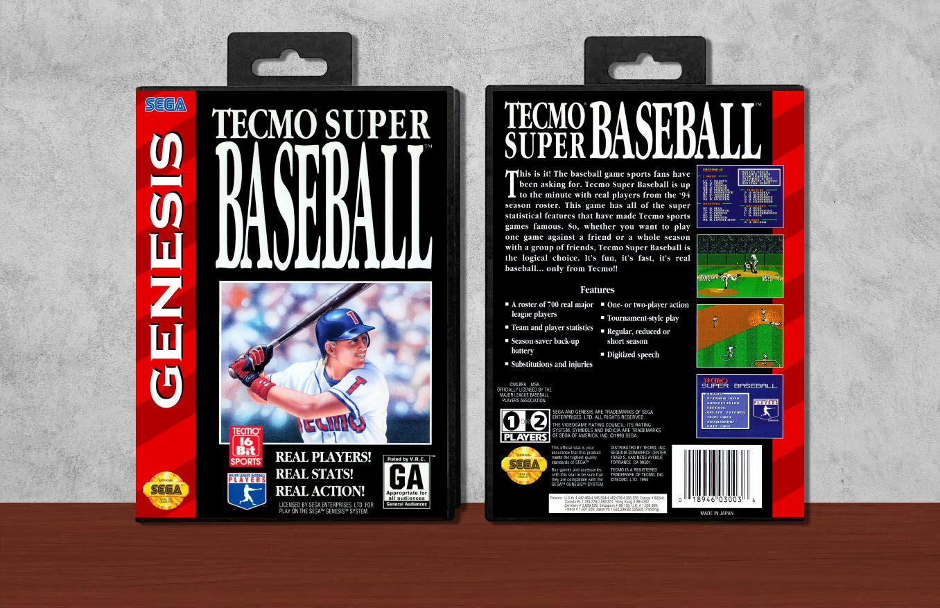 Tecmo Super Baseball, Case Color: Black