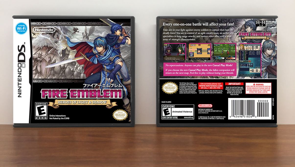 Fire Emblem: Heroes of the Light and Shadow (Repro), Case Color: DARK GREY (OEM DS CASE COLOR)