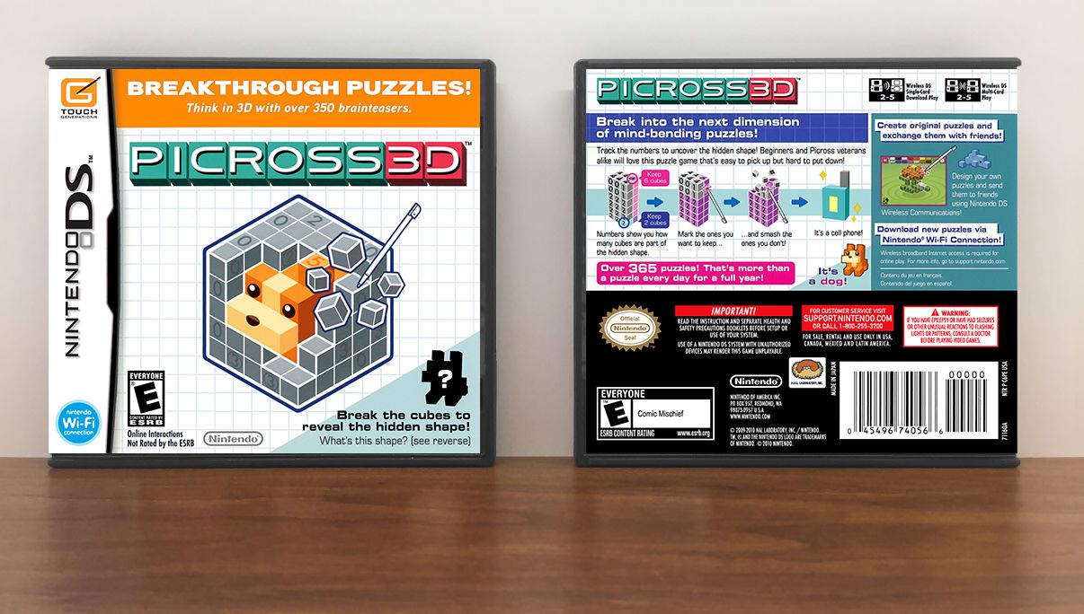 Picross 3D, Case Color: DARK GREY (OEM DS CASE COLOR)