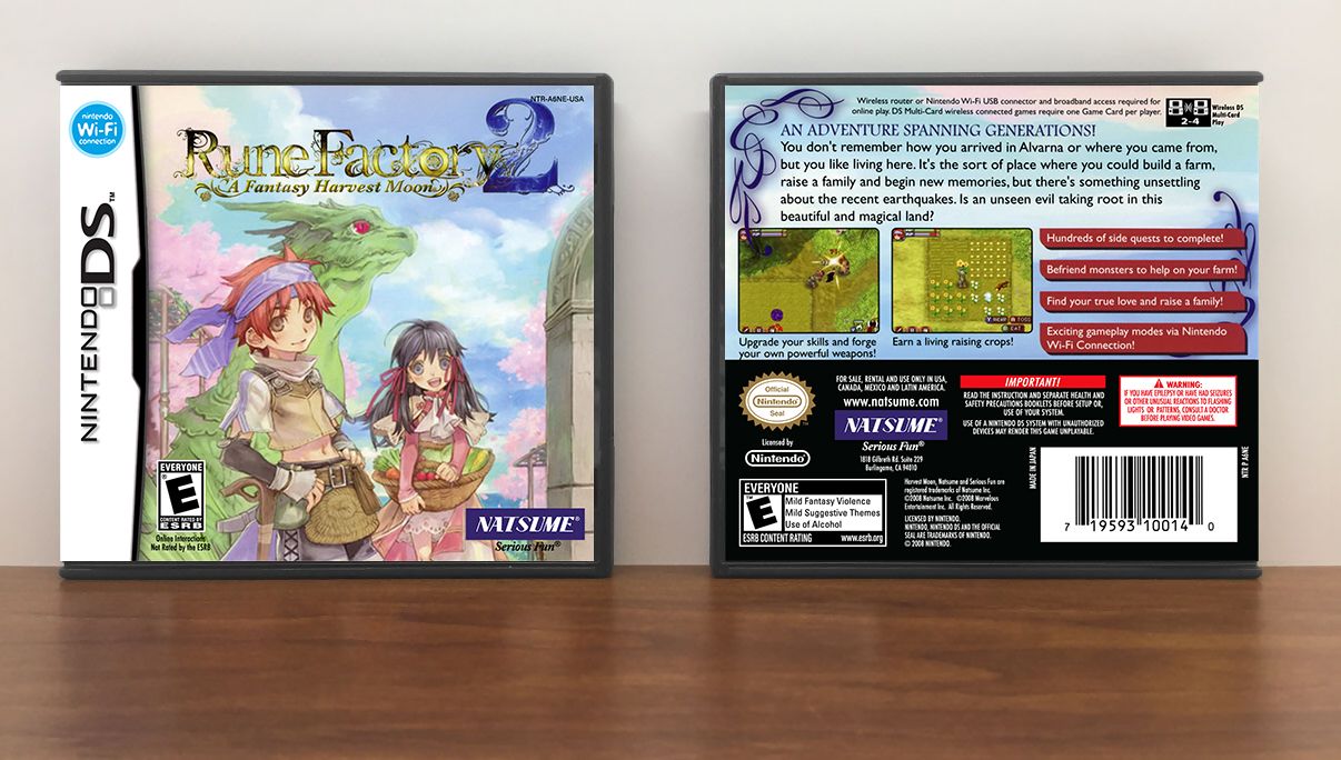 Rune Factory 2: A Fantasy Harvest Moon, Case Color: DARK GREY (OEM DS CASE COLOR)