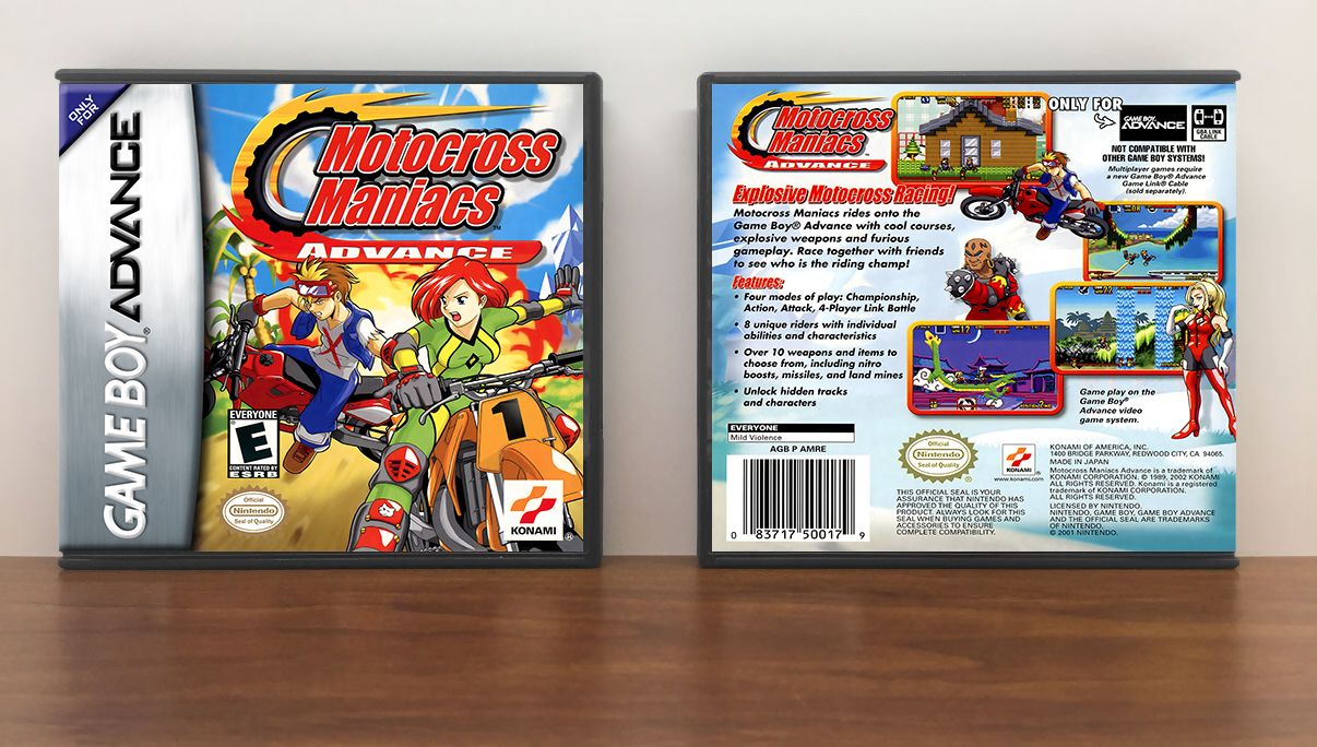 Motocross Maniacs Advance, Artwork Spine Color: Chrome