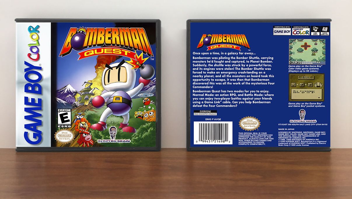 Bomberman Quest, Artwork Spine Color: Chrome