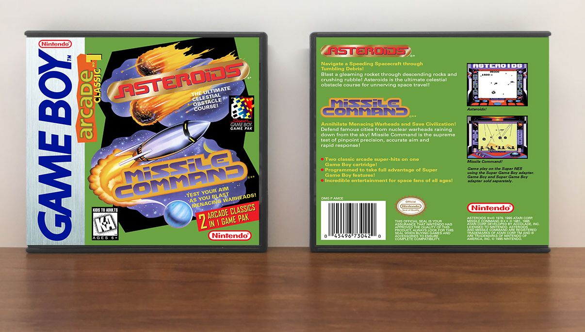 Arcade Classic No. 1: Asteroids &amp; Missile Command (Dark Green), Artwork Spine Color: Chrome