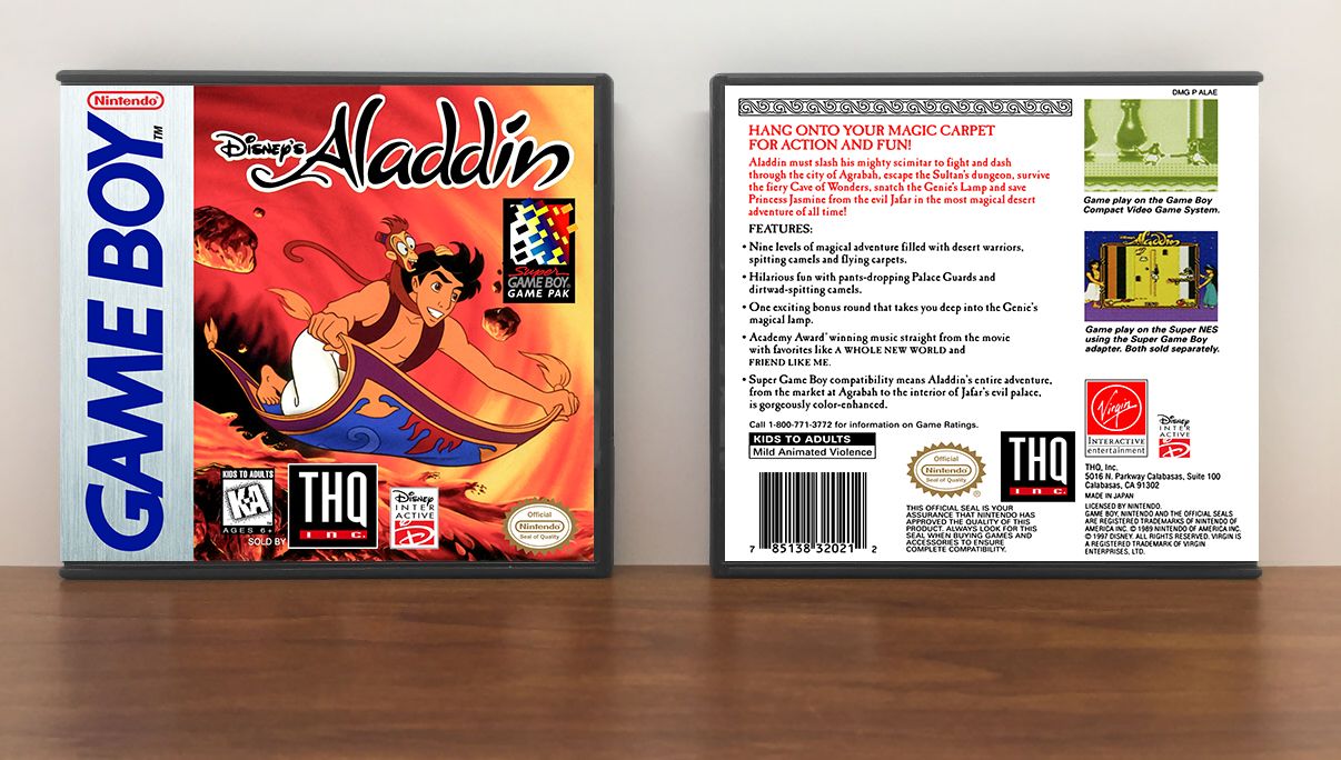 Disney&#39;s Aladdin (THQ), Artwork Spine Color: Chrome