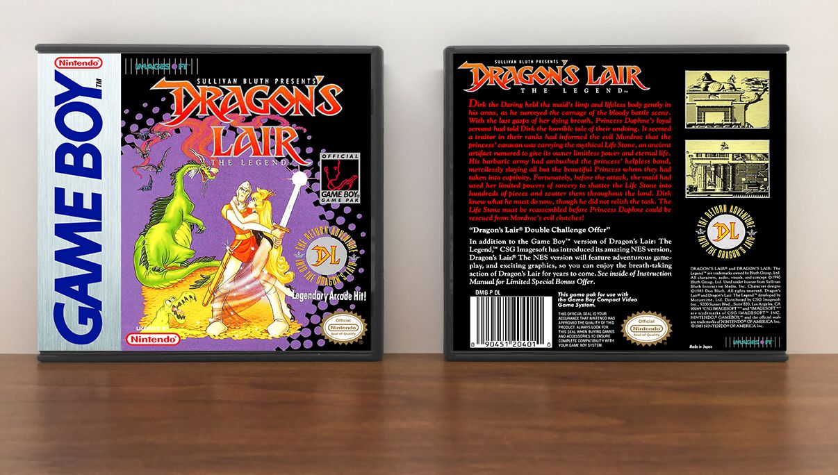 Dragon's Lair (Imagesoft), Artwork Spine Color: Chrome