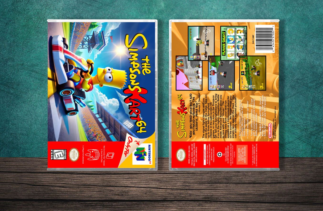 Simpsons Kart 64, Case Color: CLEAR (Transparent)