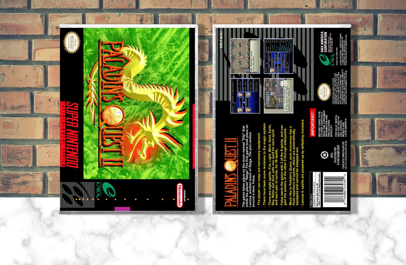 Paladin&#39;s Quest II, Case Color: CLEAR (Transparent)