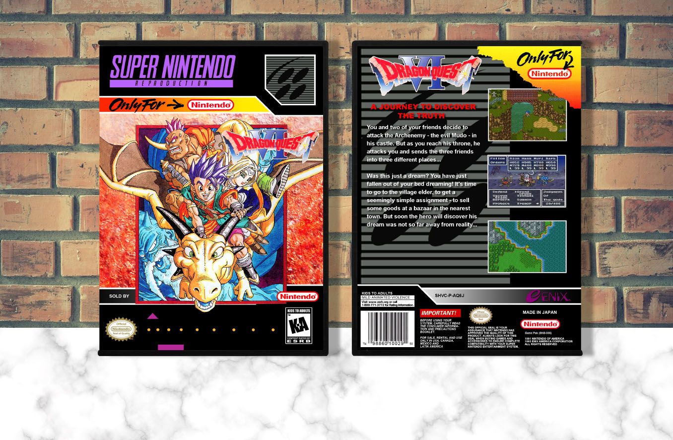 Dragon Quest VI (Repro Spine), Case Color: DARK GREY (OEM DS CASE COLOR)