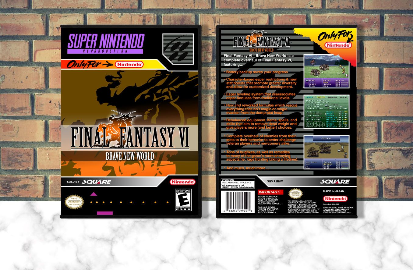 Final Fantasy VI: Brave New World (Repro Spine), Case Color: DARK GREY (OEM DS CASE COLOR)