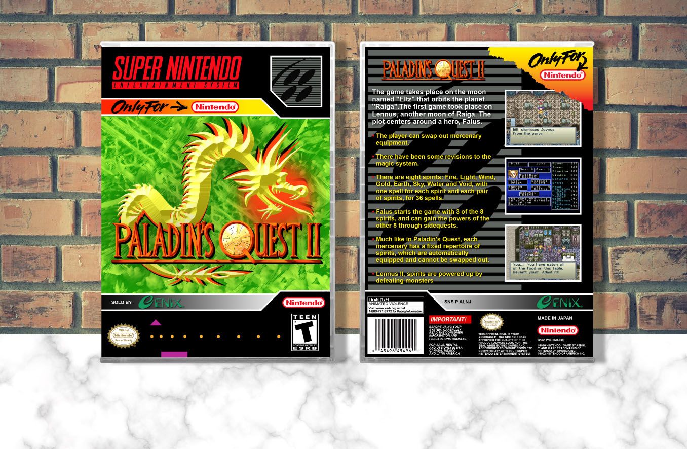 Paladin&#39;s Quest II, Case Color: CLEAR (Transparent)