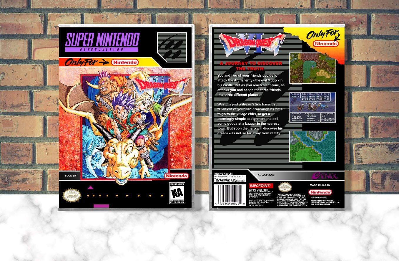 Dragon Quest VI (Repro Spine), Case Color: CLEAR (Transparent)