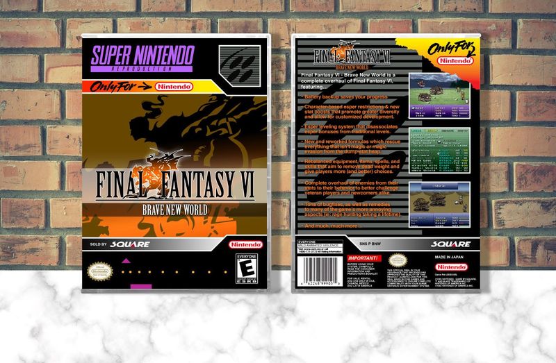 Final Fantasy VI: Brave New World (Repro Spine), Case Color: CLEAR (Transparent)