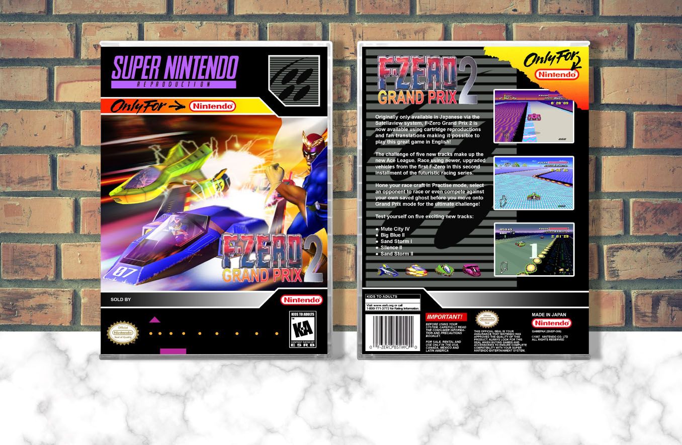 F-Zero 2 BS (Repro Spine), Case Color: CLEAR (Transparent)