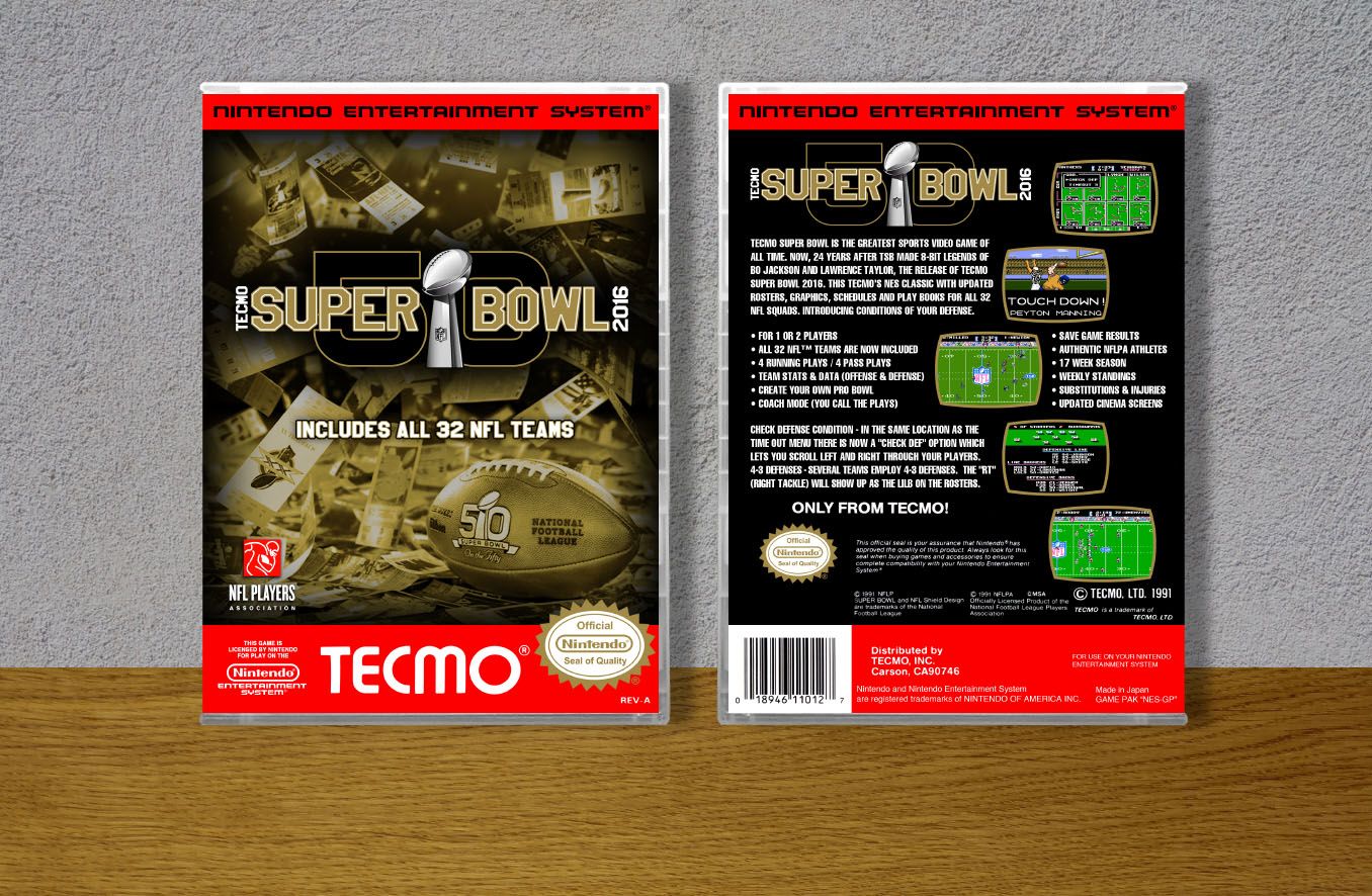 Tecmo Super Bowl 50, Case Color: CLEAR (Transparent)