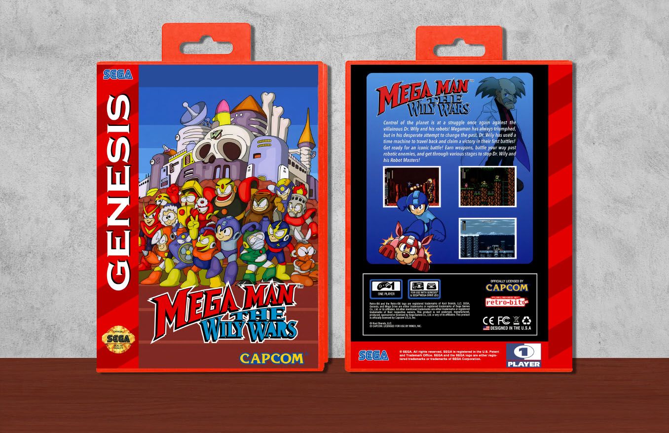 Mega Man: The Wily Wars (Retro-bit) Alt Cover, Case Color: Red