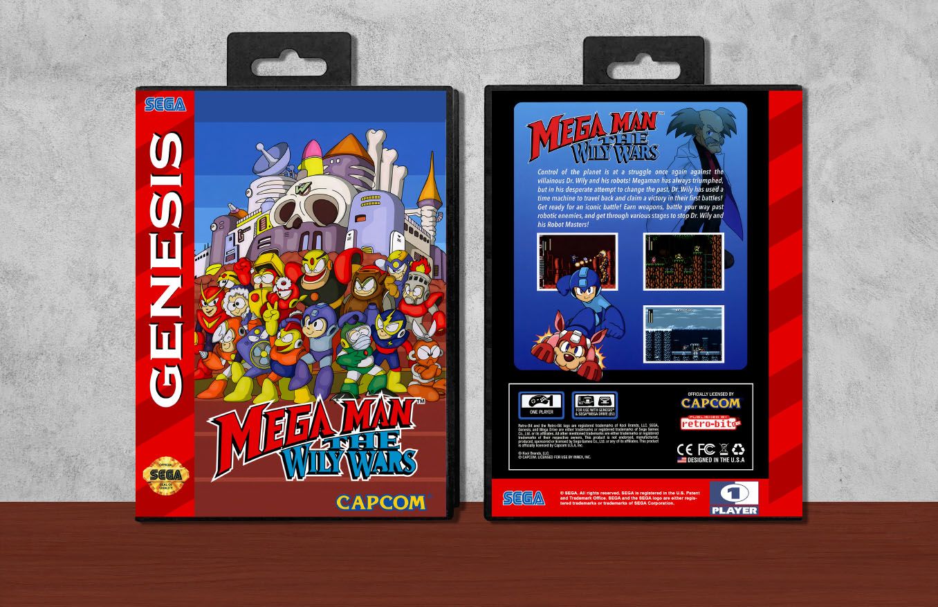 Mega Man: The Wily Wars (Retro-bit) Alt Cover, Case Color: Black