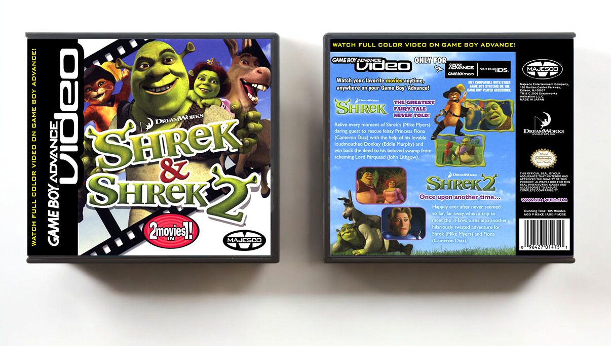 2-in-1 Shrek and Shrek 2, Artwork Spine Color: Black