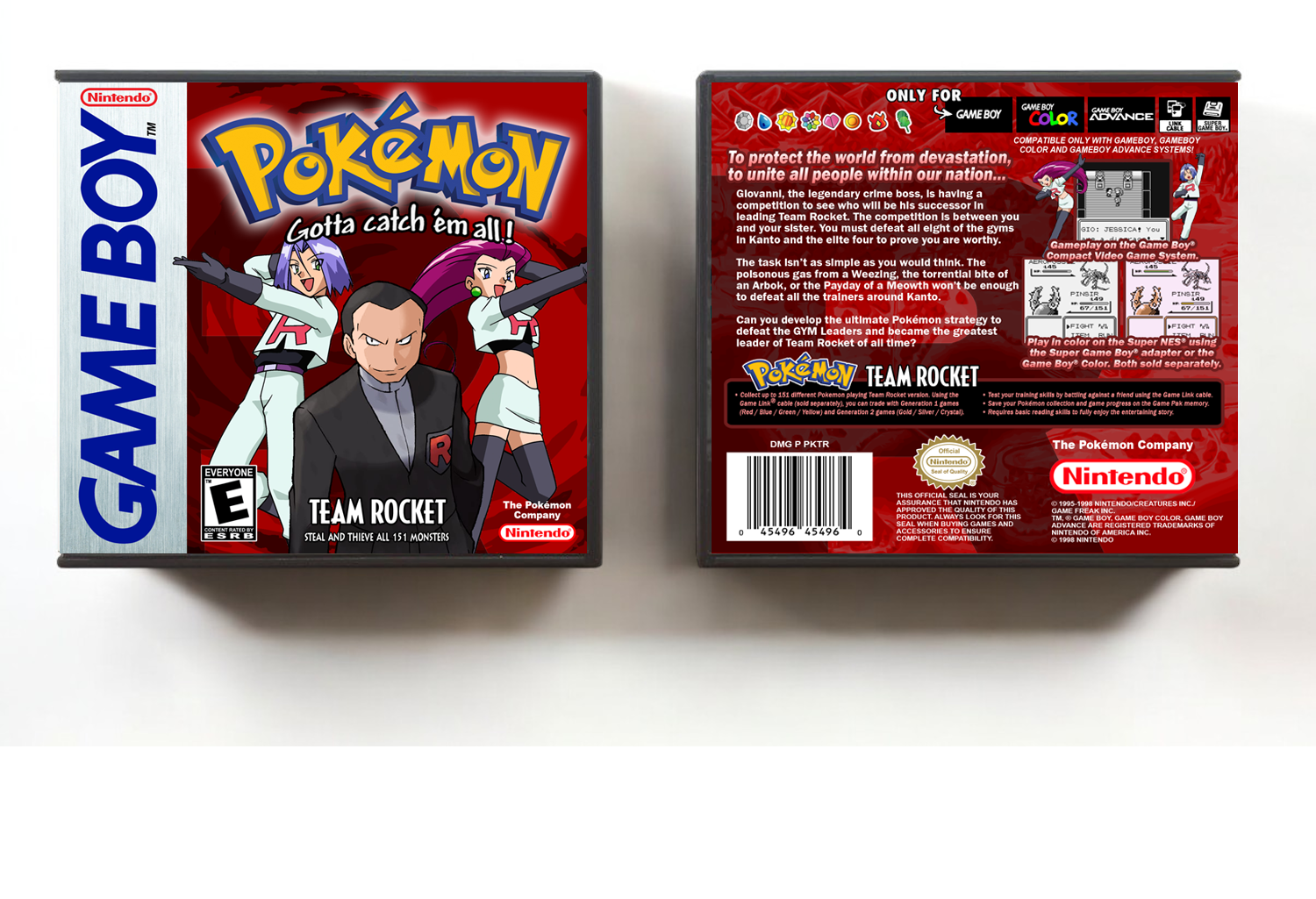 Pokemon Team Rocket, Case Color: DARK GREY (OEM DS CASE COLOR), Artwork Spine Color: Chrome