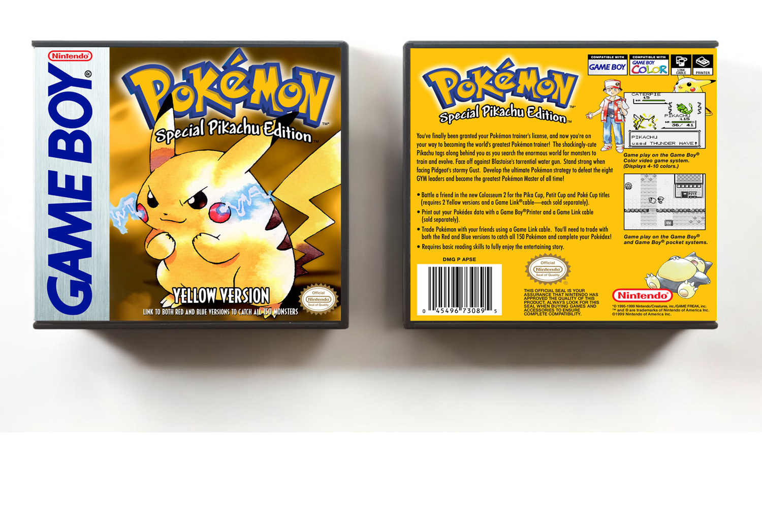 Pokemon Yellow Version: Special Pikachu Edition (No ESRB), Case Color: DARK GREY (OEM DS CASE COLOR), Artwork Spine Color: Chrome