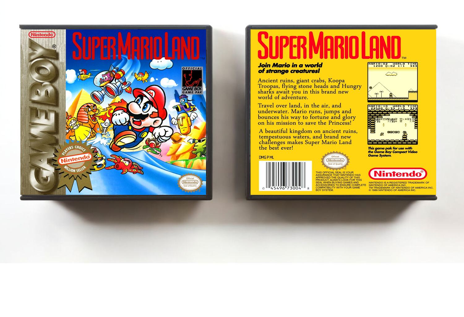 Super Mario Land (PC), Case Color: DARK GREY (OEM DS CASE COLOR), Artwork Spine Color: (PC) Chrome