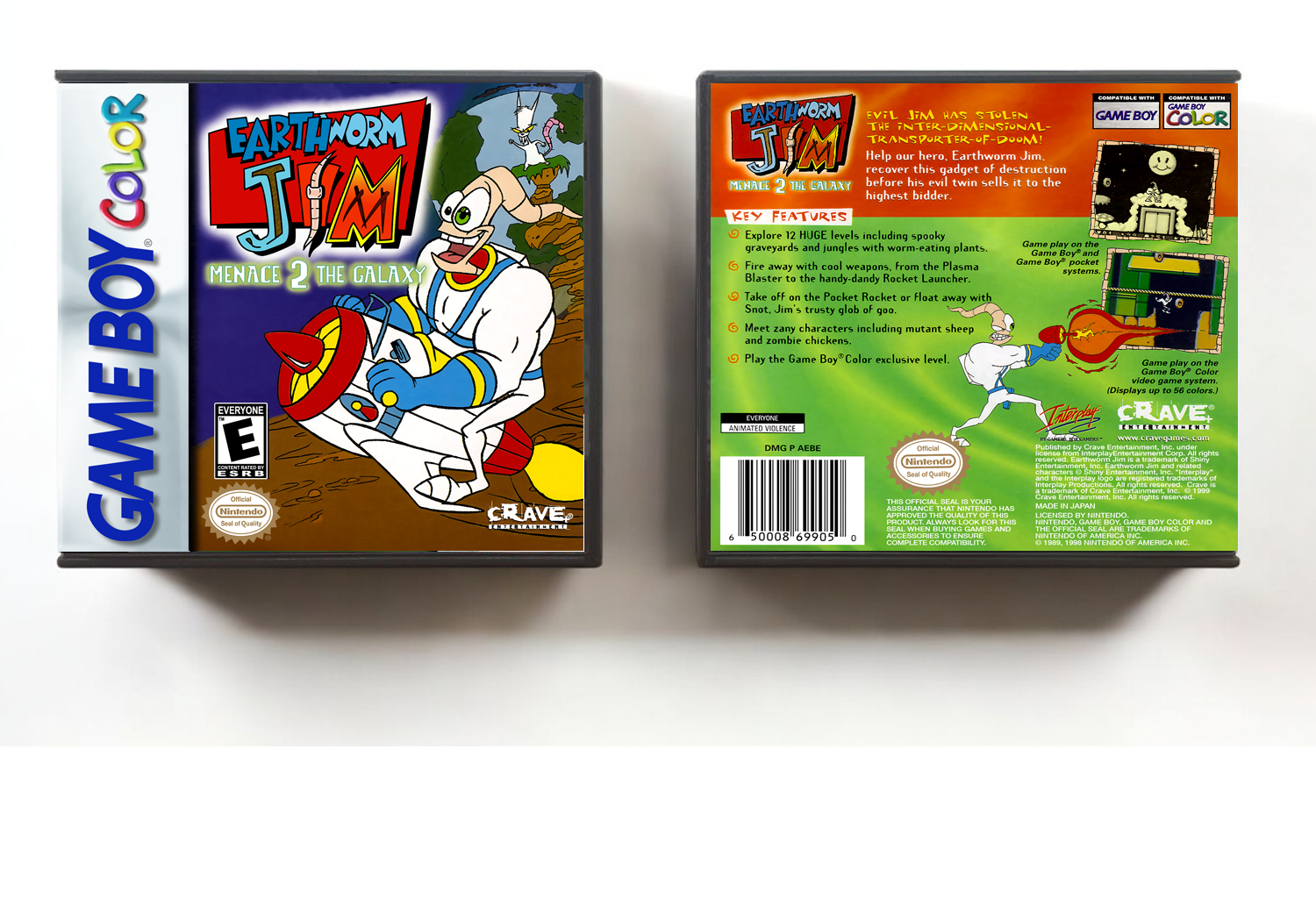 Earthworm Jim: Menace 2 the Galaxy, Artwork Spine Color: Chrome
