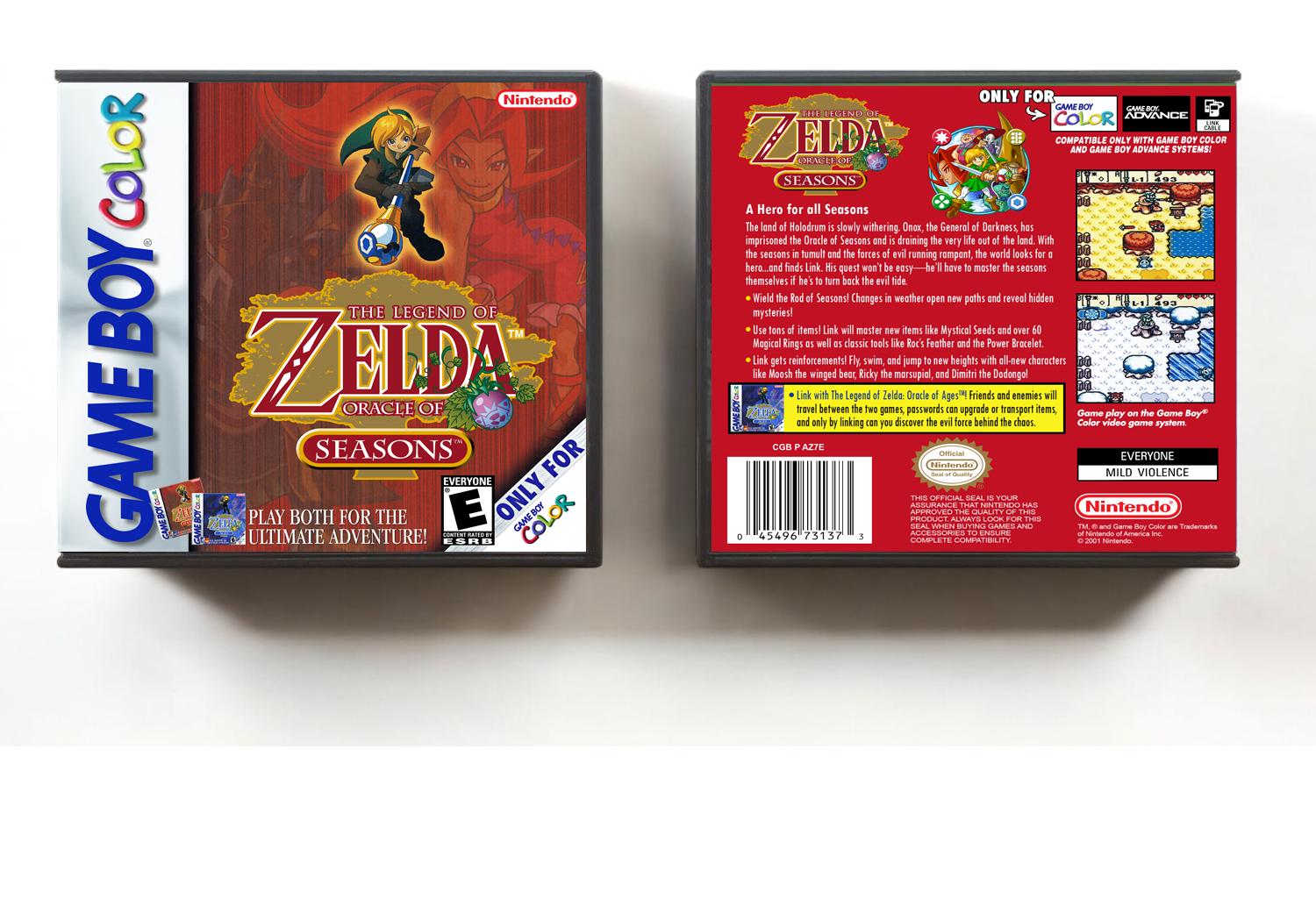 Legend of Zelda: Oracle of Seasons, The, Artwork Spine Color: Chrome