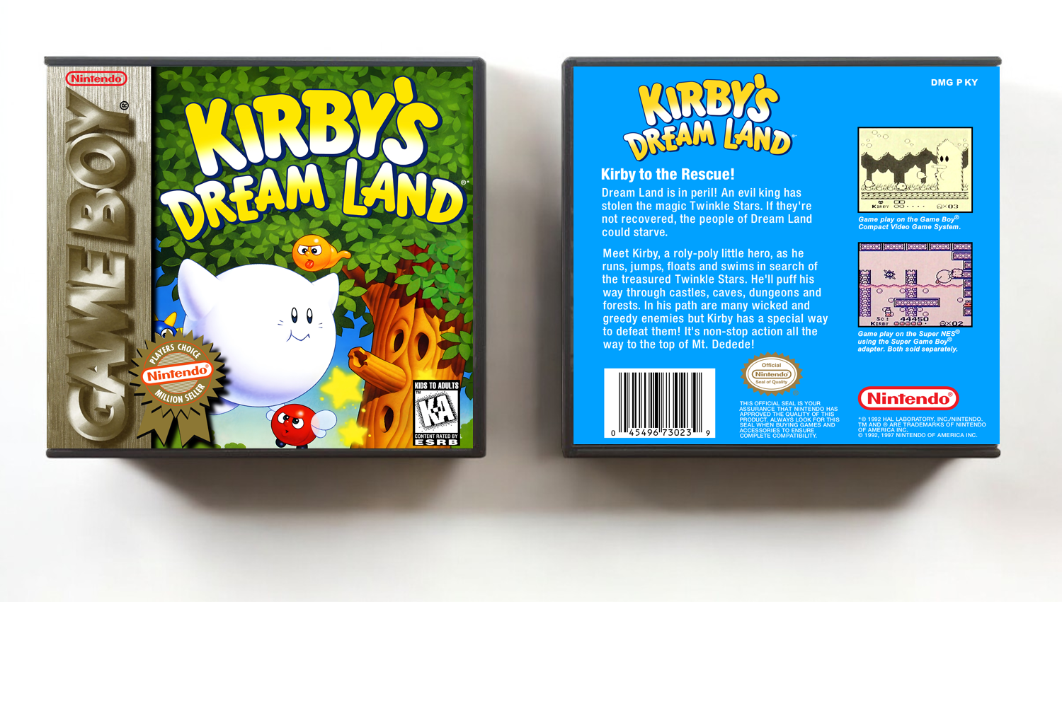 Kirby&#39;s Dream Land (PC), Case Color: DARK GREY (OEM DS CASE COLOR), Artwork Spine Color: (PC) Chrome