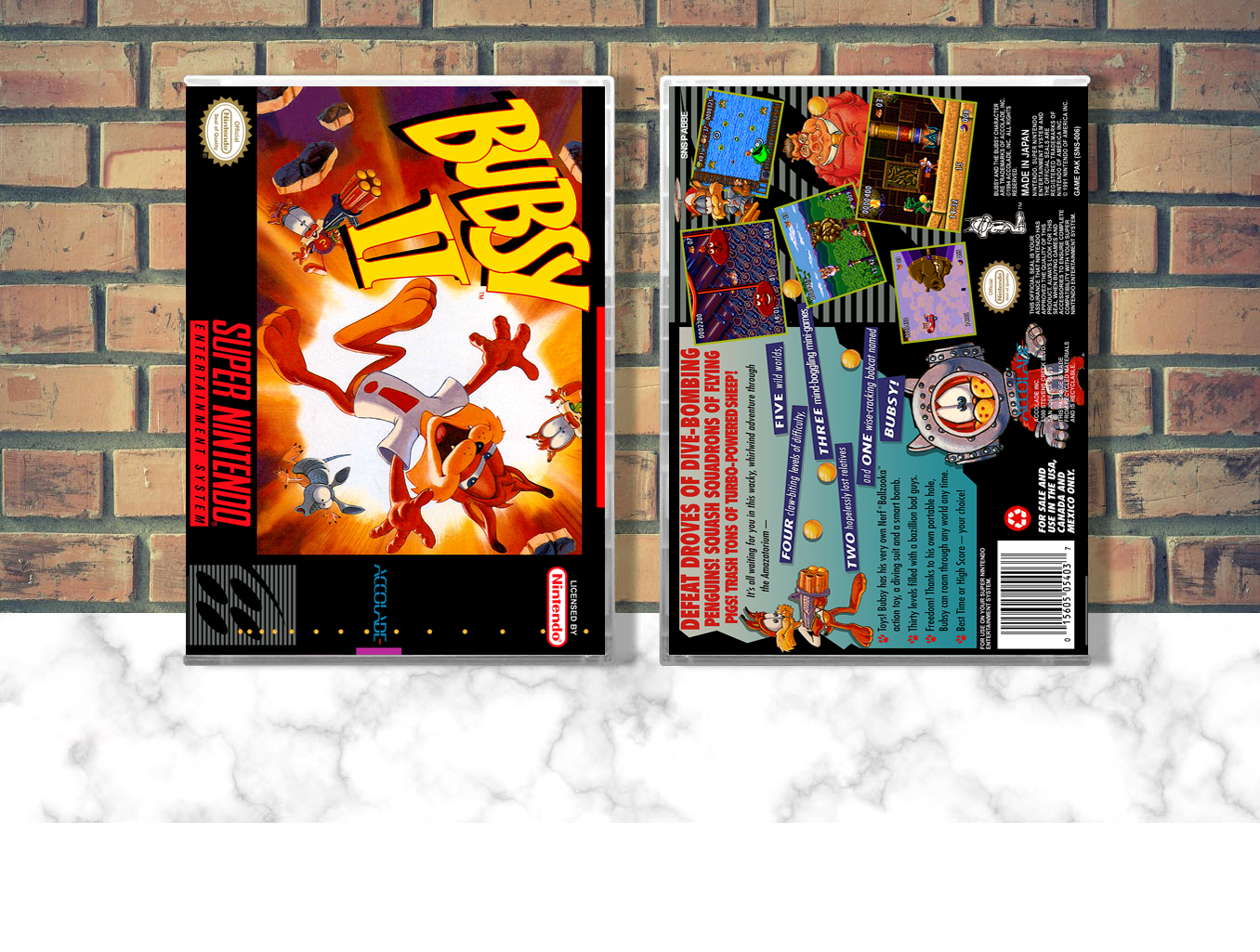 Bubsy II, Case Color: CLEAR (Transparent)