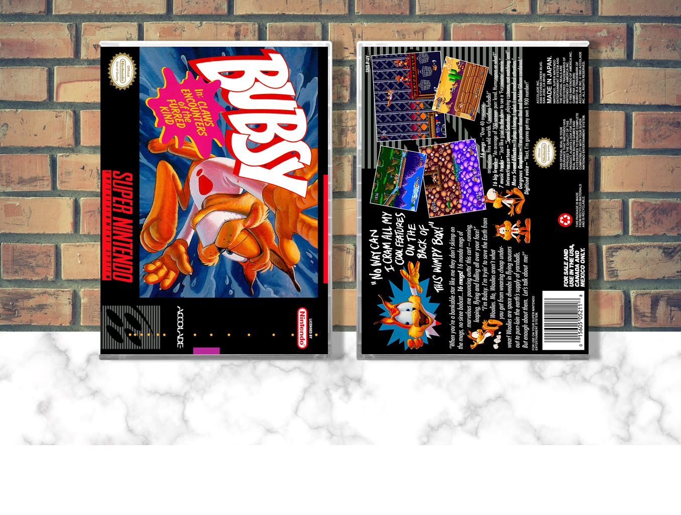 Bubsy in: Claws Encounters of the Furred Kind, Case Color: CLEAR (Transparent)