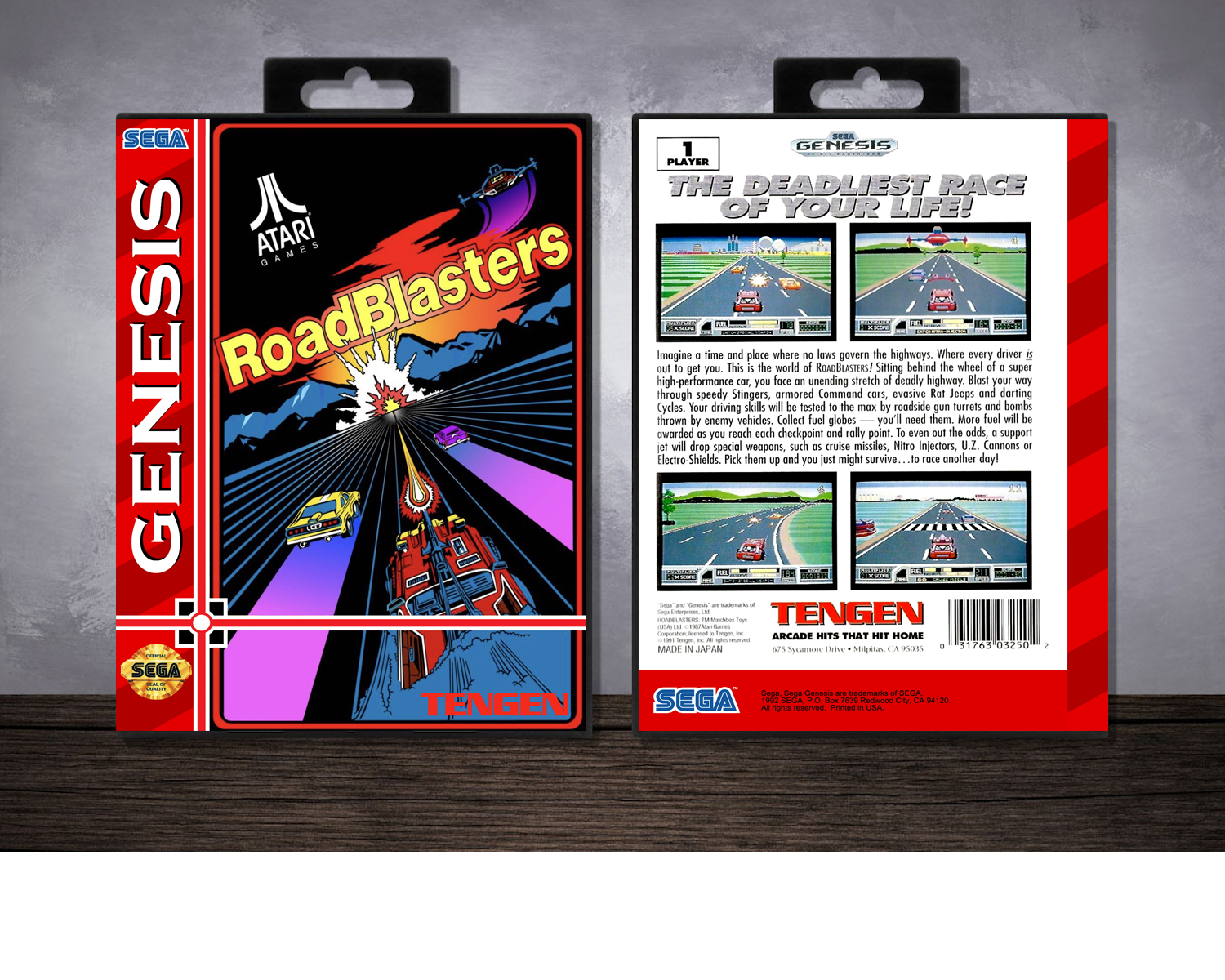 RoadBlasters (Cabinet Artwork), Case Color: Black