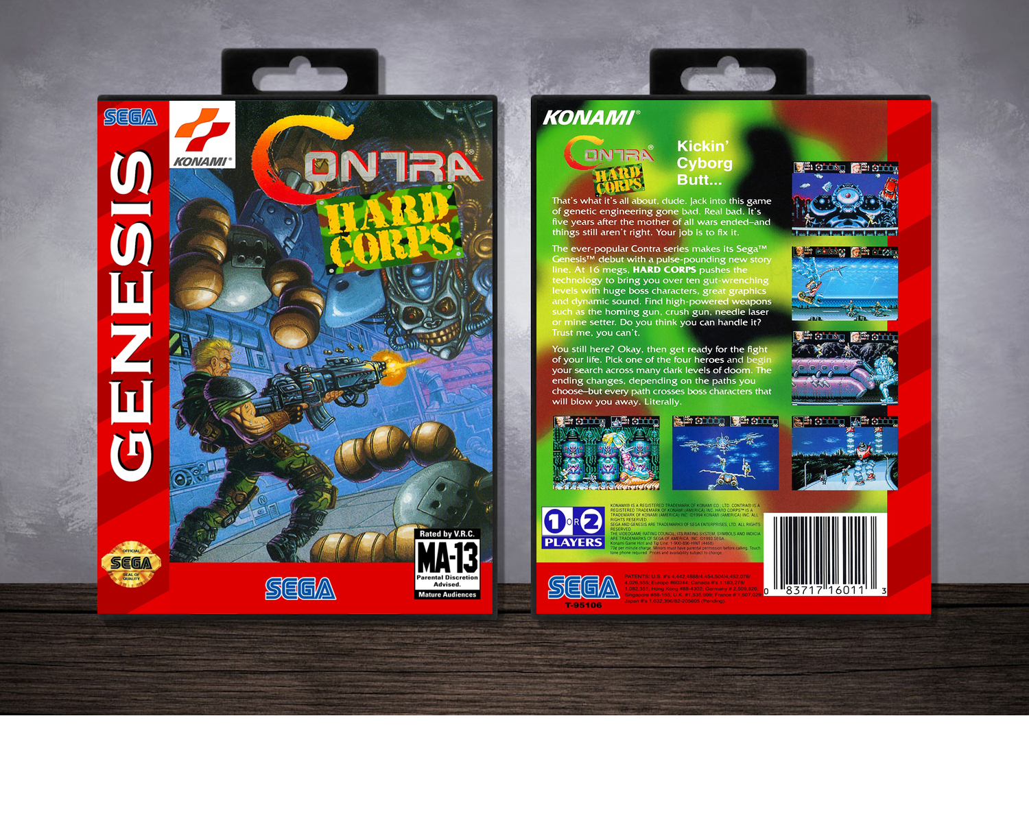 Contra: Hard Corps, Case Color: Black