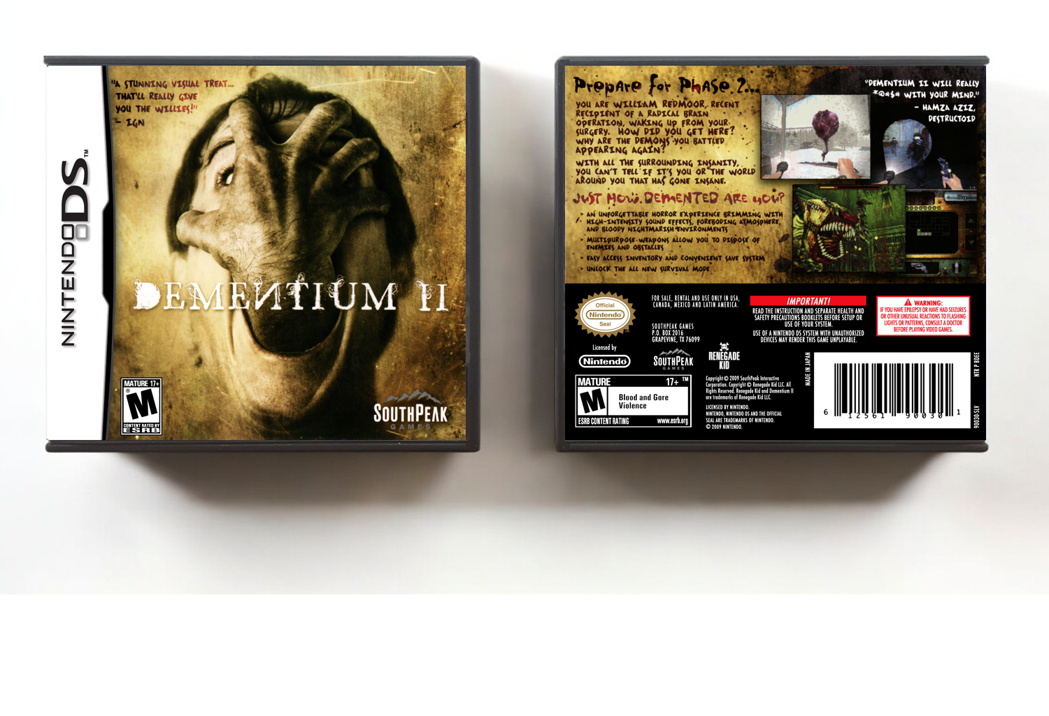 Dementium II, Case Color: DARK GREY (OEM DS CASE COLOR)