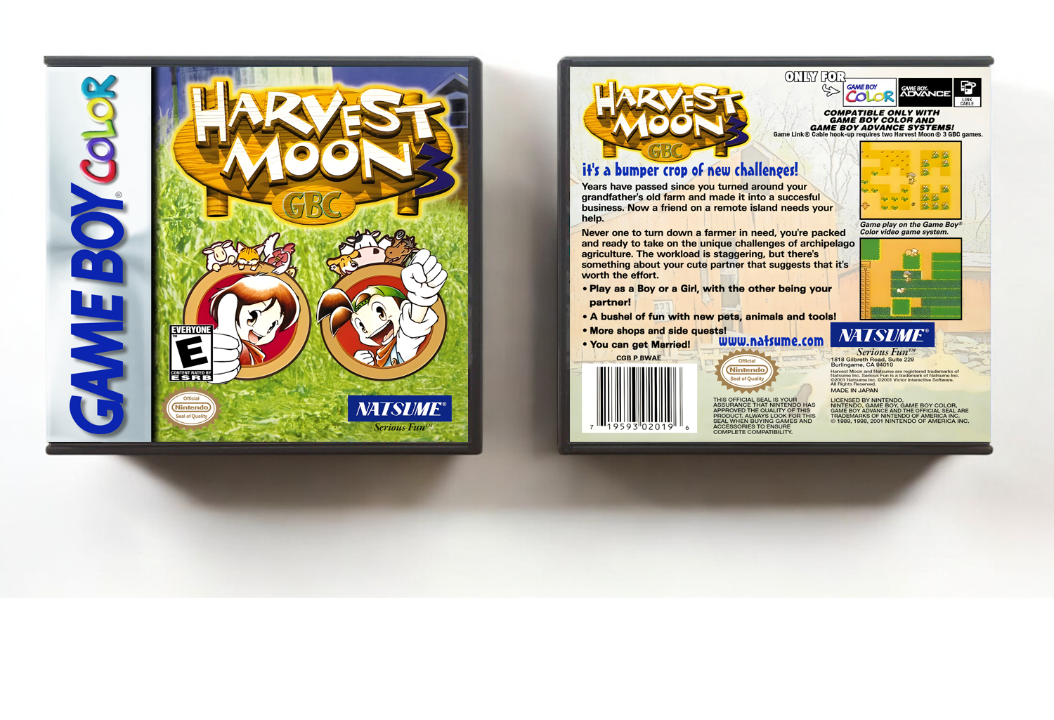 Harvest Moon GBC 3, Artwork Spine Color: Chrome