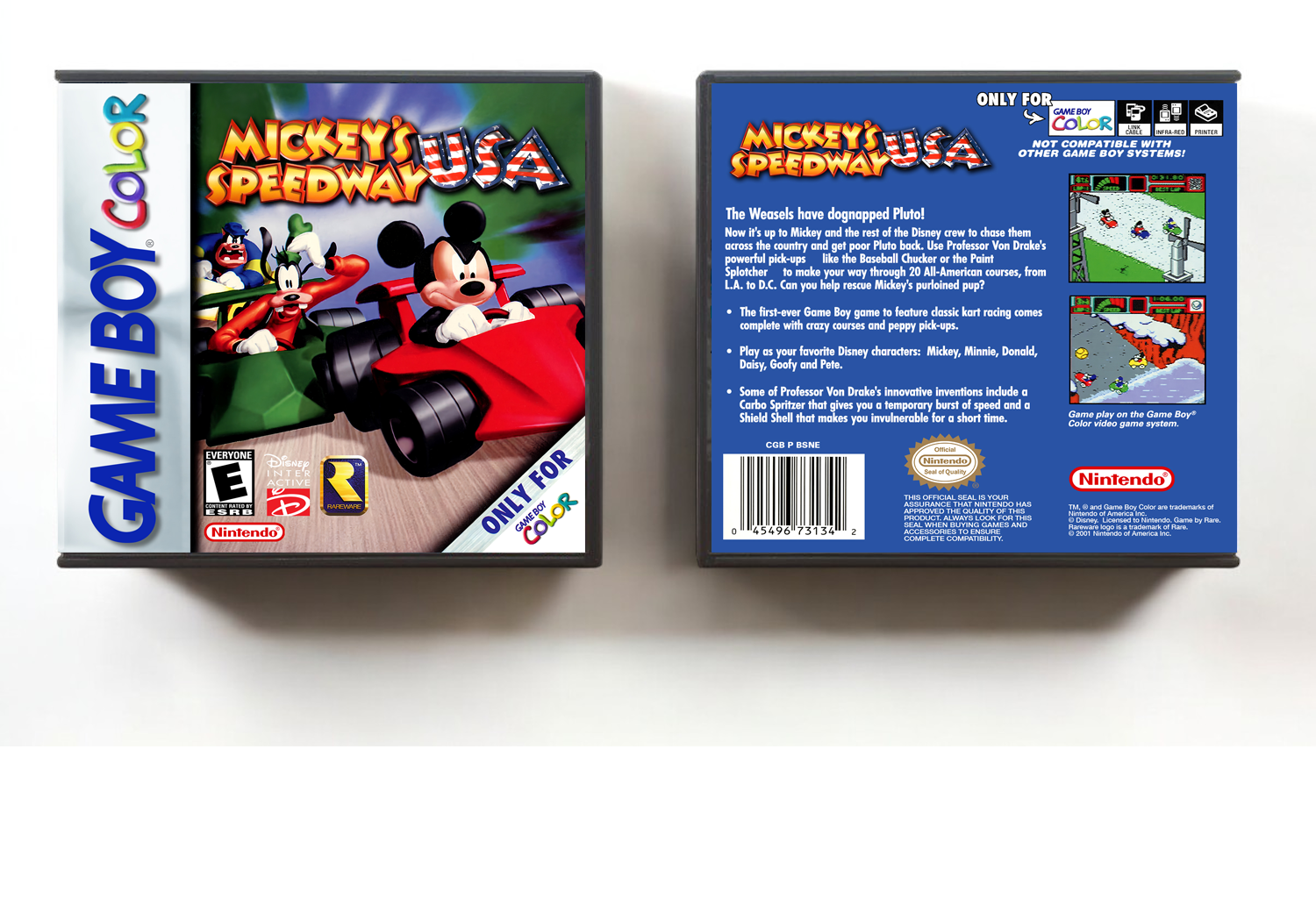 Mickey&#39;s Speedway USA, Artwork Spine Color: Chrome