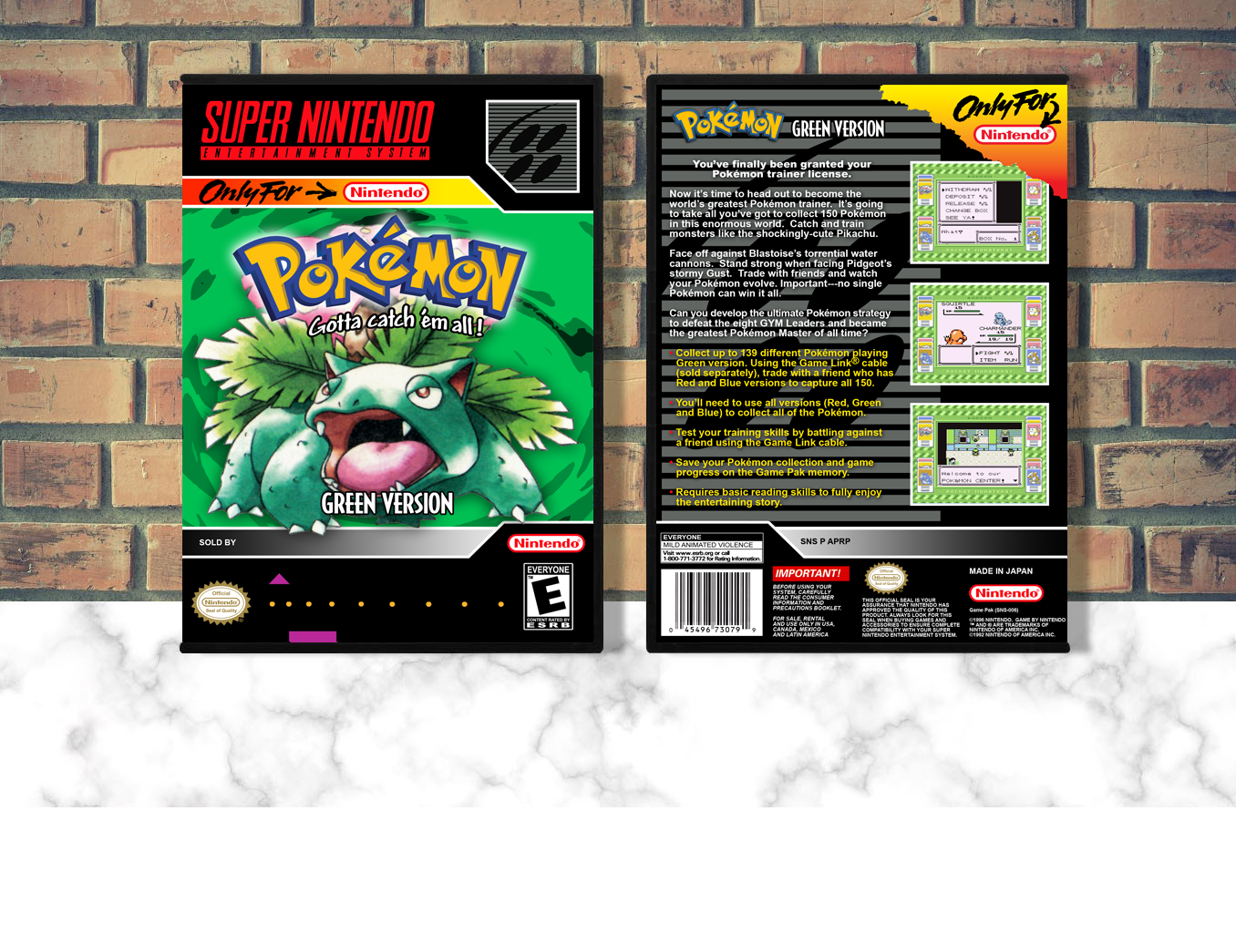 Pokemon Green Version, Case Color: DARK GREY (OEM DS CASE COLOR)