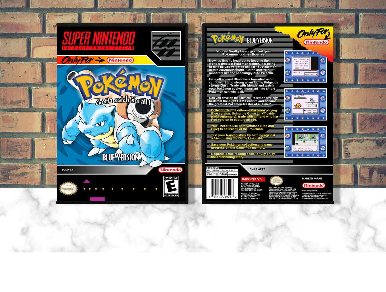 Pokemon Blue Version, Case Color: DARK GREY (OEM DS CASE COLOR)