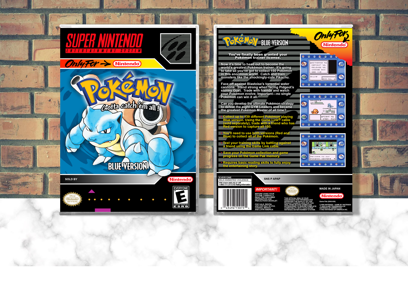 Pokemon Blue Version, Case Color: CLEAR (Transparent)
