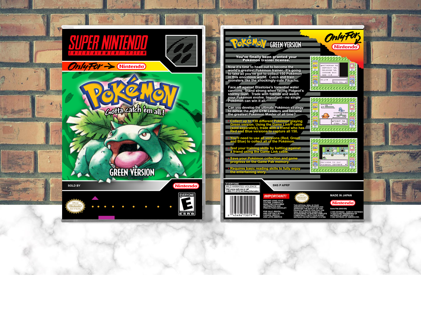 Pokemon Green Version, Case Color: CLEAR (Transparent)