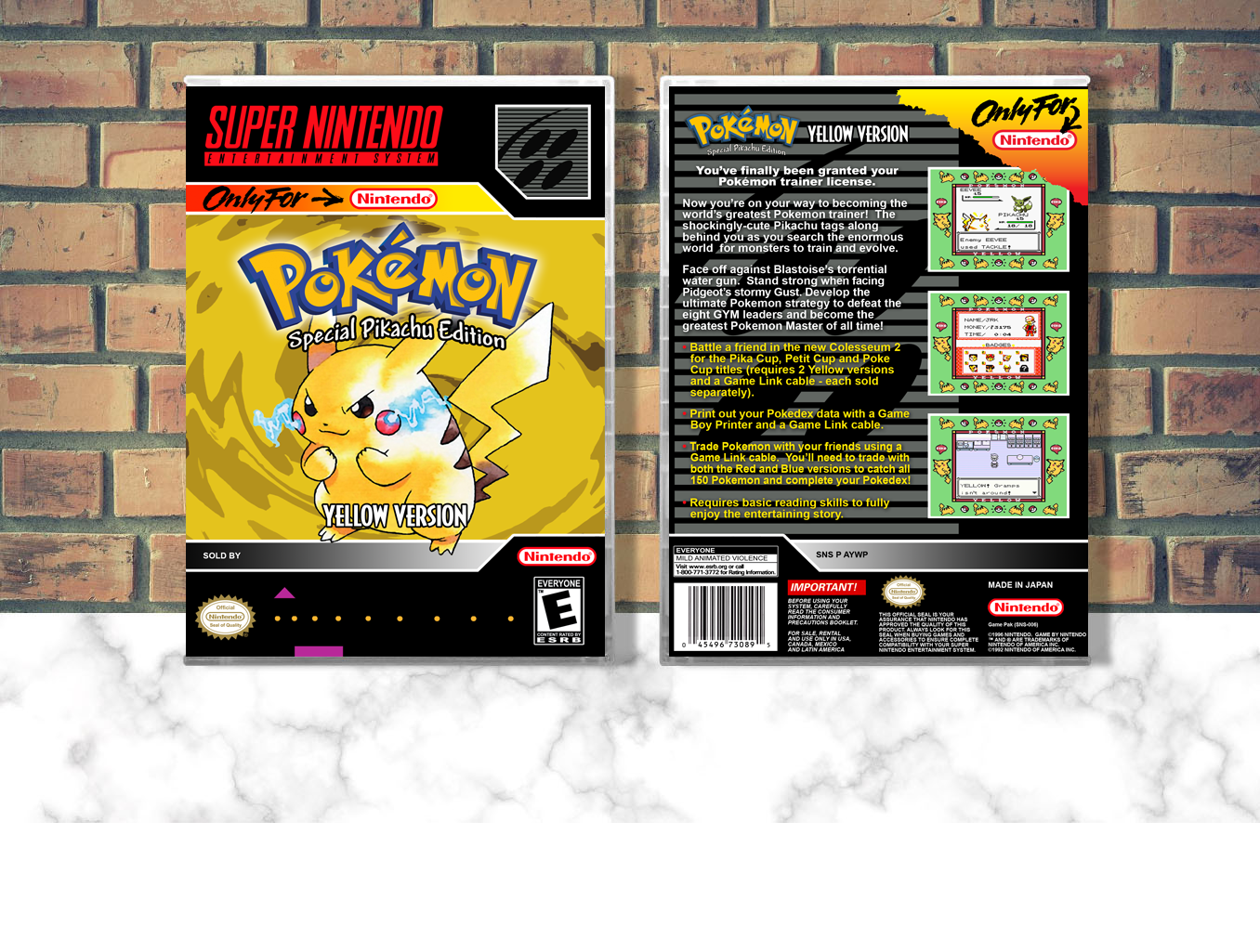 Pokemon Yellow Version, Case Color: CLEAR (Transparent)