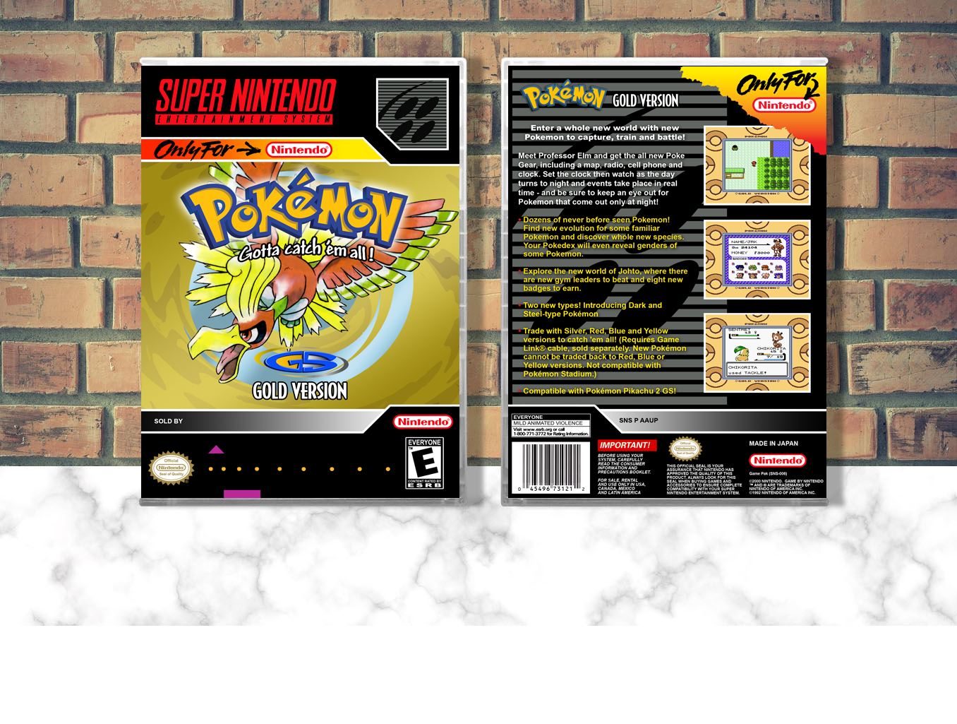 Pokemon Gold Version, Case Color: CLEAR (Transparent)