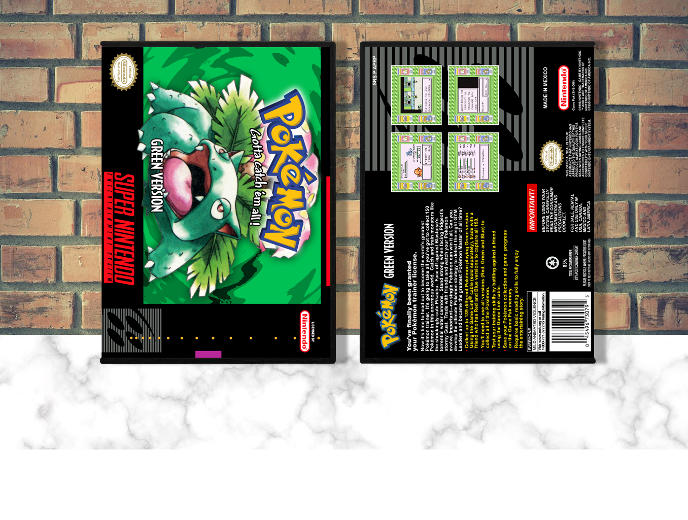 Pokemon Green Version, Case Color: DARK GREY (OEM DS CASE COLOR)